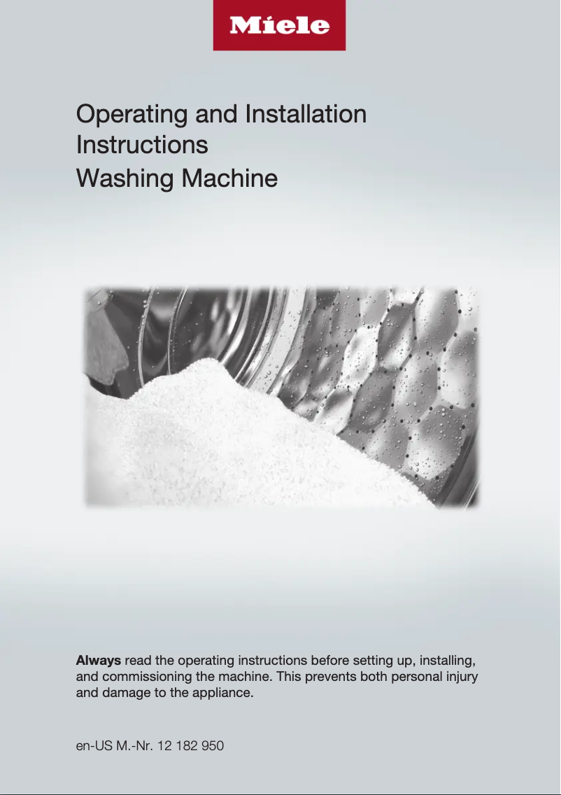 Page 1 de la notice Manuel utilisateur Miele PWM 908 SS