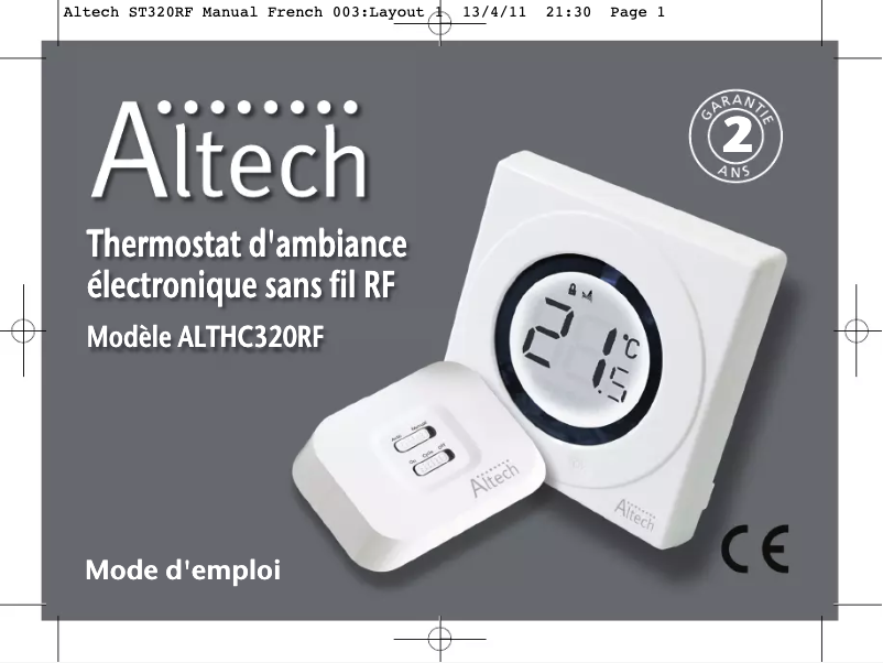 Page n°1 - Manuel utilisateur Altech ALTHC320RF