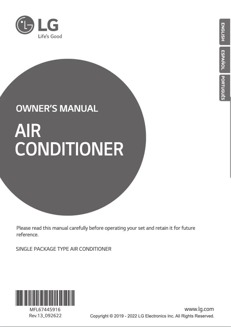 Page n°1 - Manuel utilisateur LG AK-W300DCA0