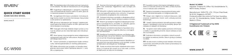 Page n°1 - Guide de démarrage rapide Sven GC-W900