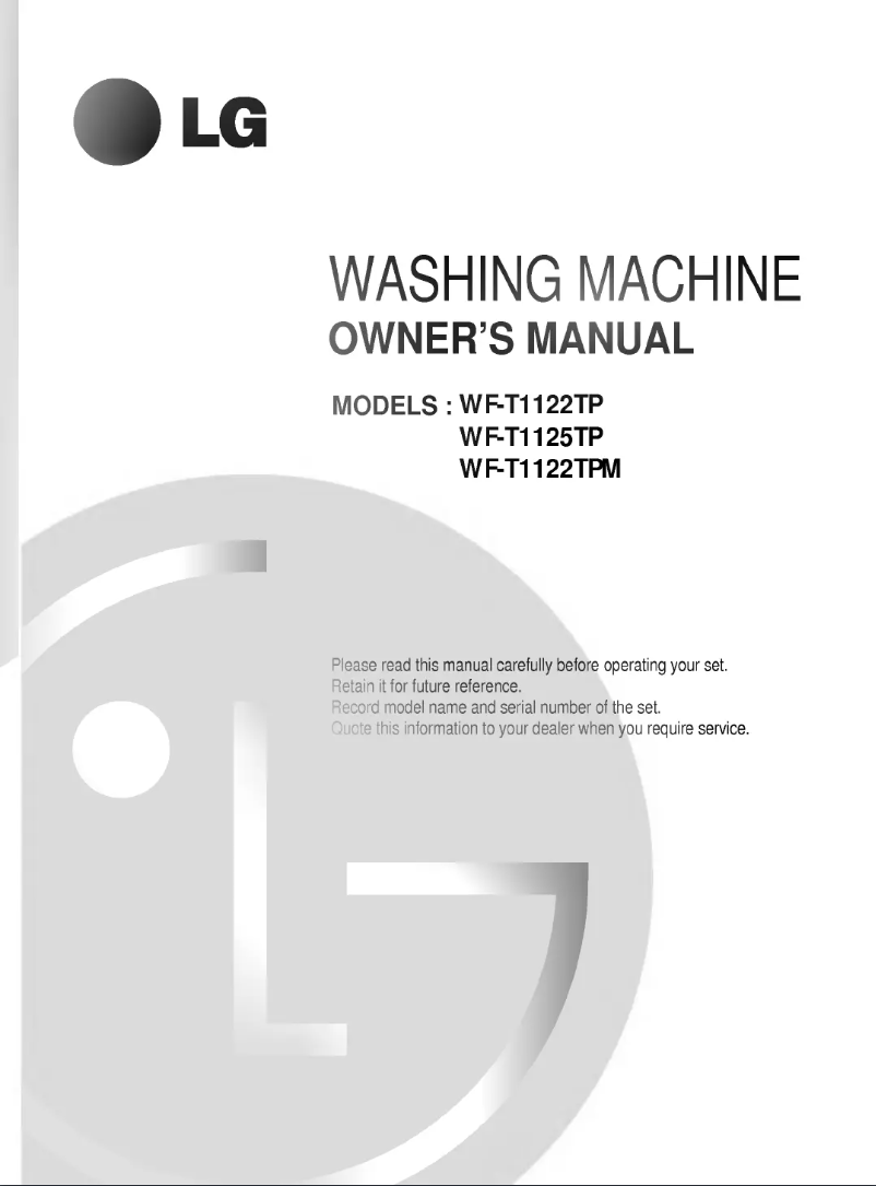 Image de la première page du manuel de l'appareil WF-T1122TPM