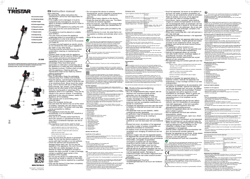 Page 1 of the manual User Manual TriStar SZ-4135