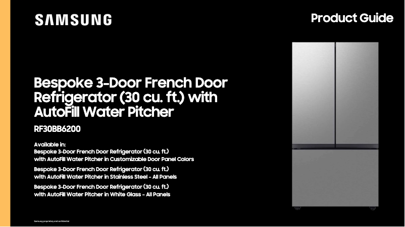 Page 1 de la notice Brochure Samsung RF30BB6200AP