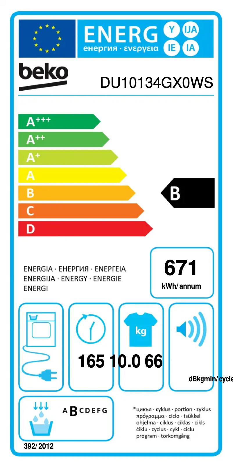 Image de la première page du manuel de l'appareil DU10134GX0WS