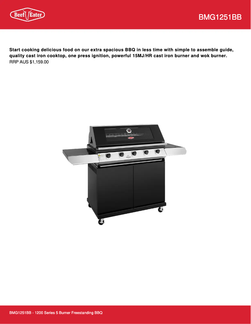 Image de la première page du manuel de l'appareil BMG1251BB