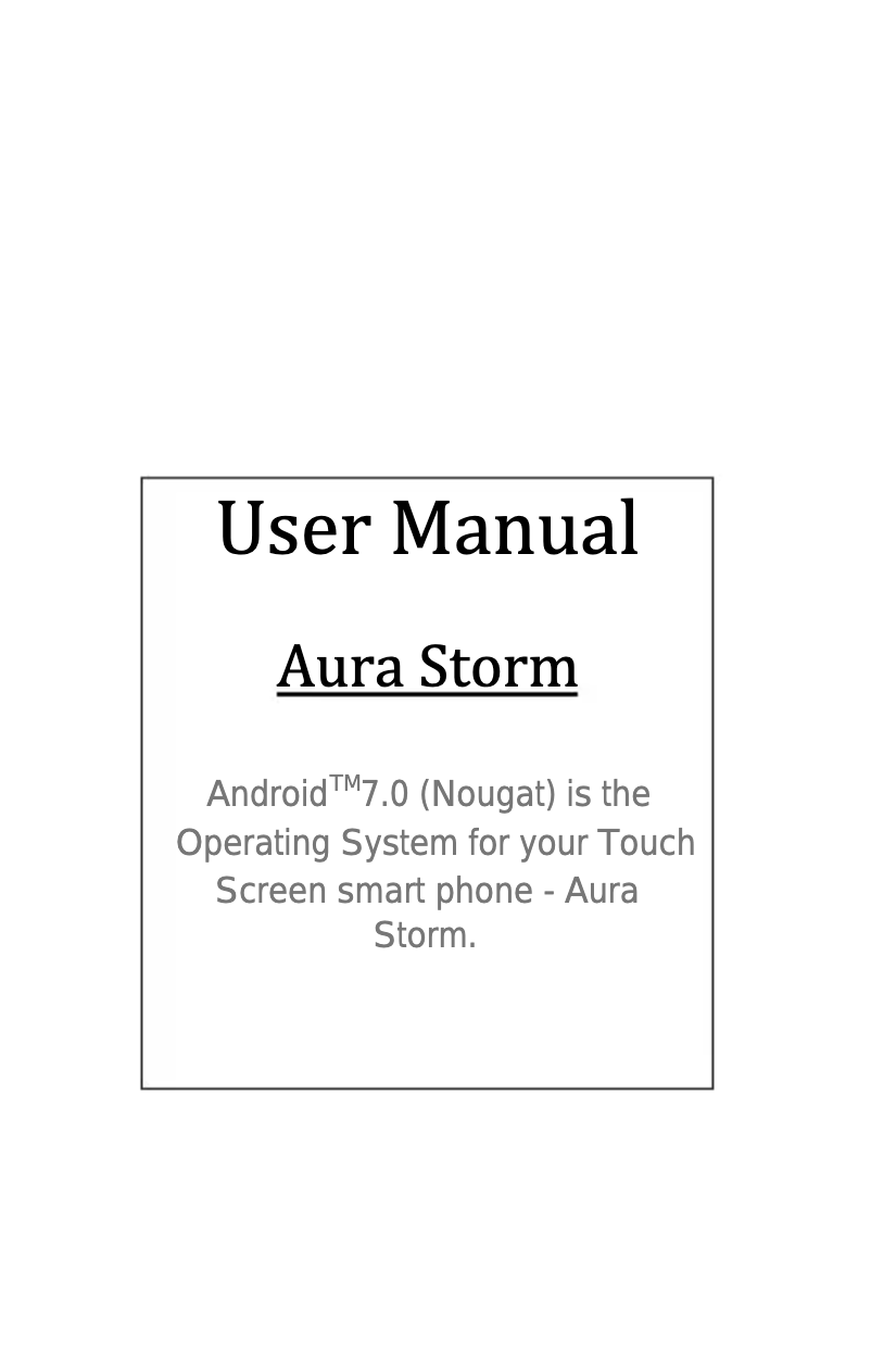 Page n°1 - Manuel utilisateur Karbonn Aura Storm