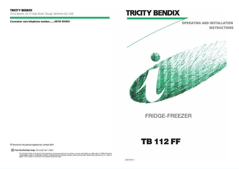 Image de la première page du manuel de l'appareil TB112FF