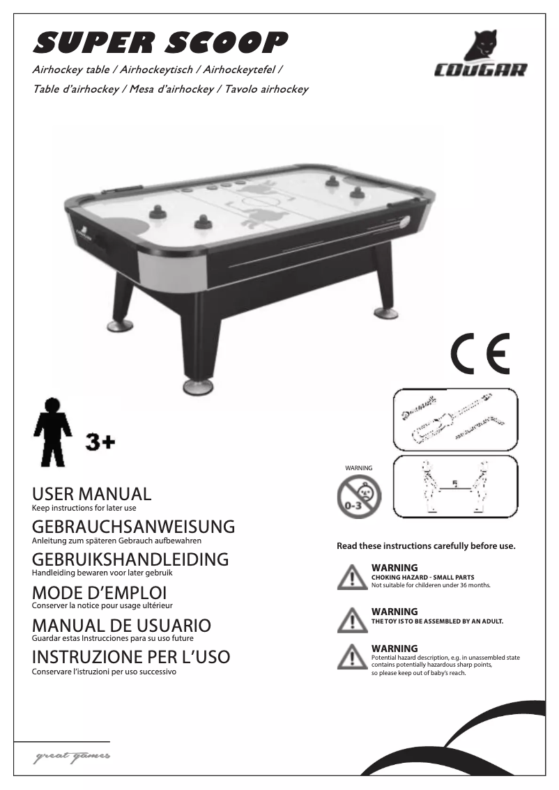Page 1 de la notice Manuel utilisateur Cougar Super Scoop