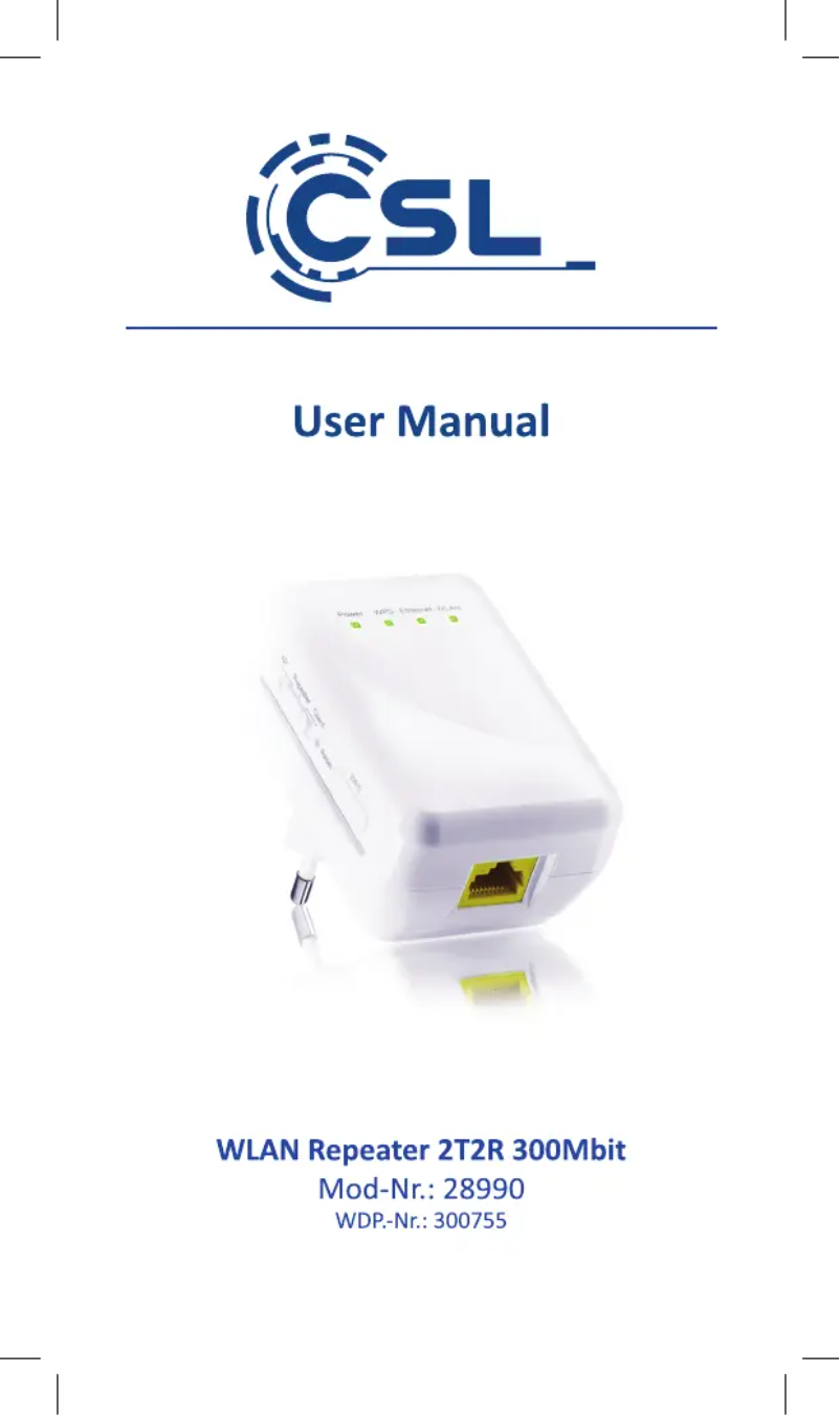 Page n°1 - Manuel utilisateur CSL 300755