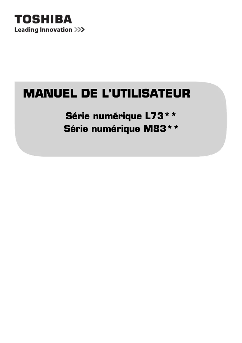 Page n°1 - Manuel utilisateur Toshiba 58L7363DG