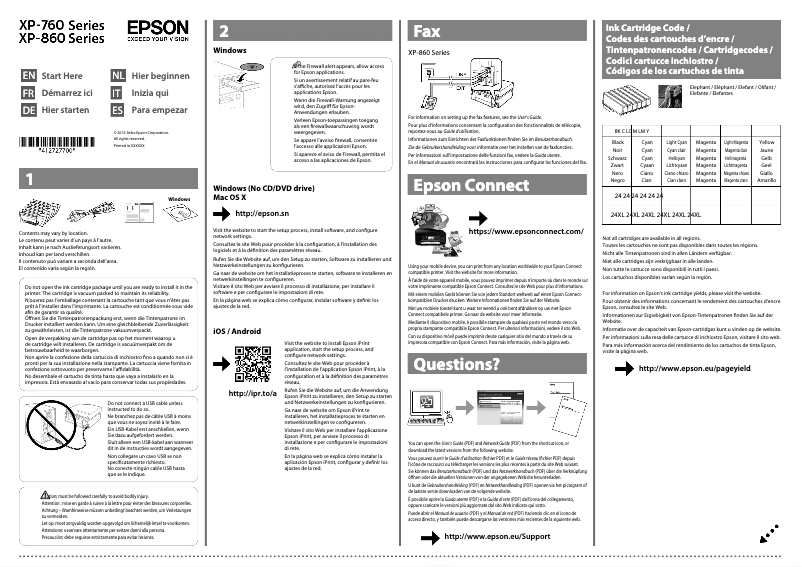 Page 1 de la notice Guide d'installation Epson Expression Premium XP-720