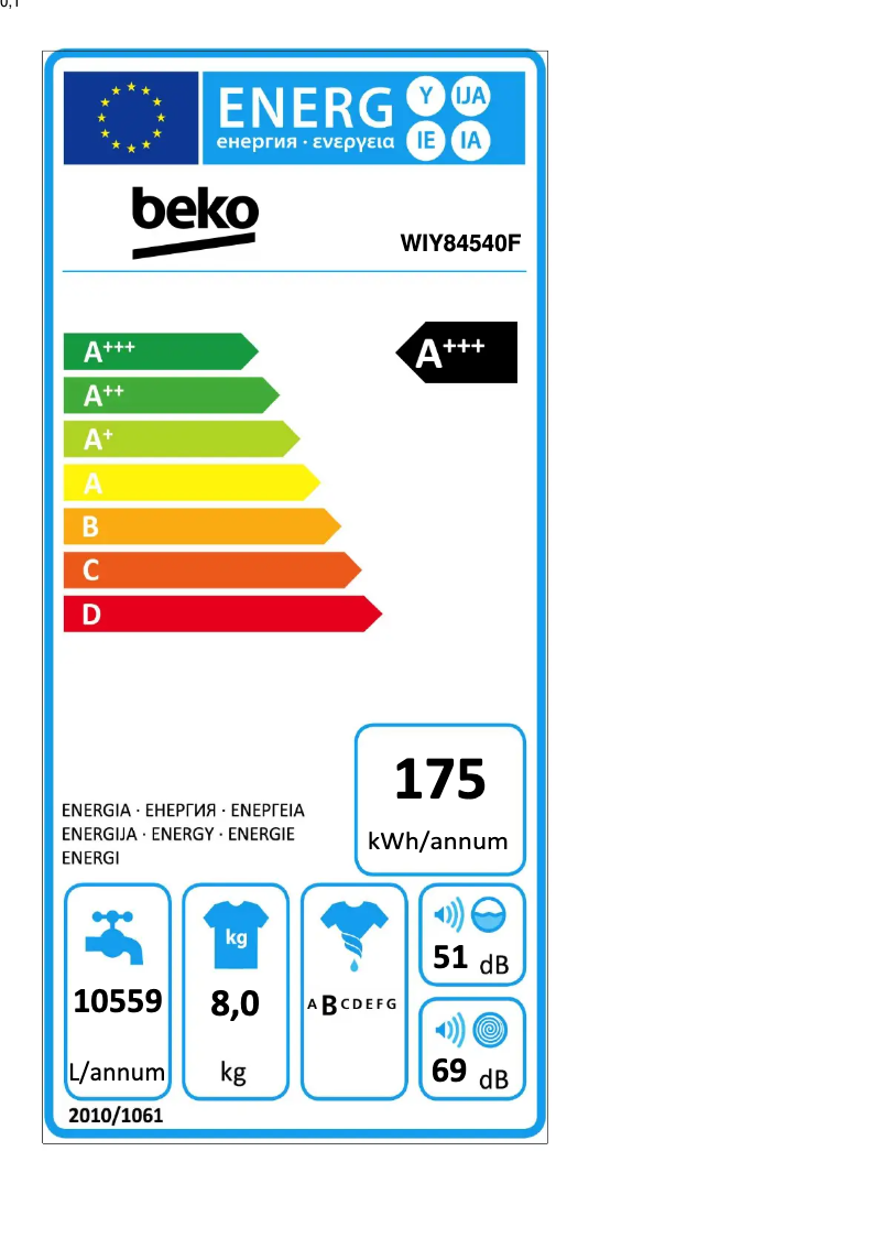 Image de la première page du manuel de l'appareil WIY84540F