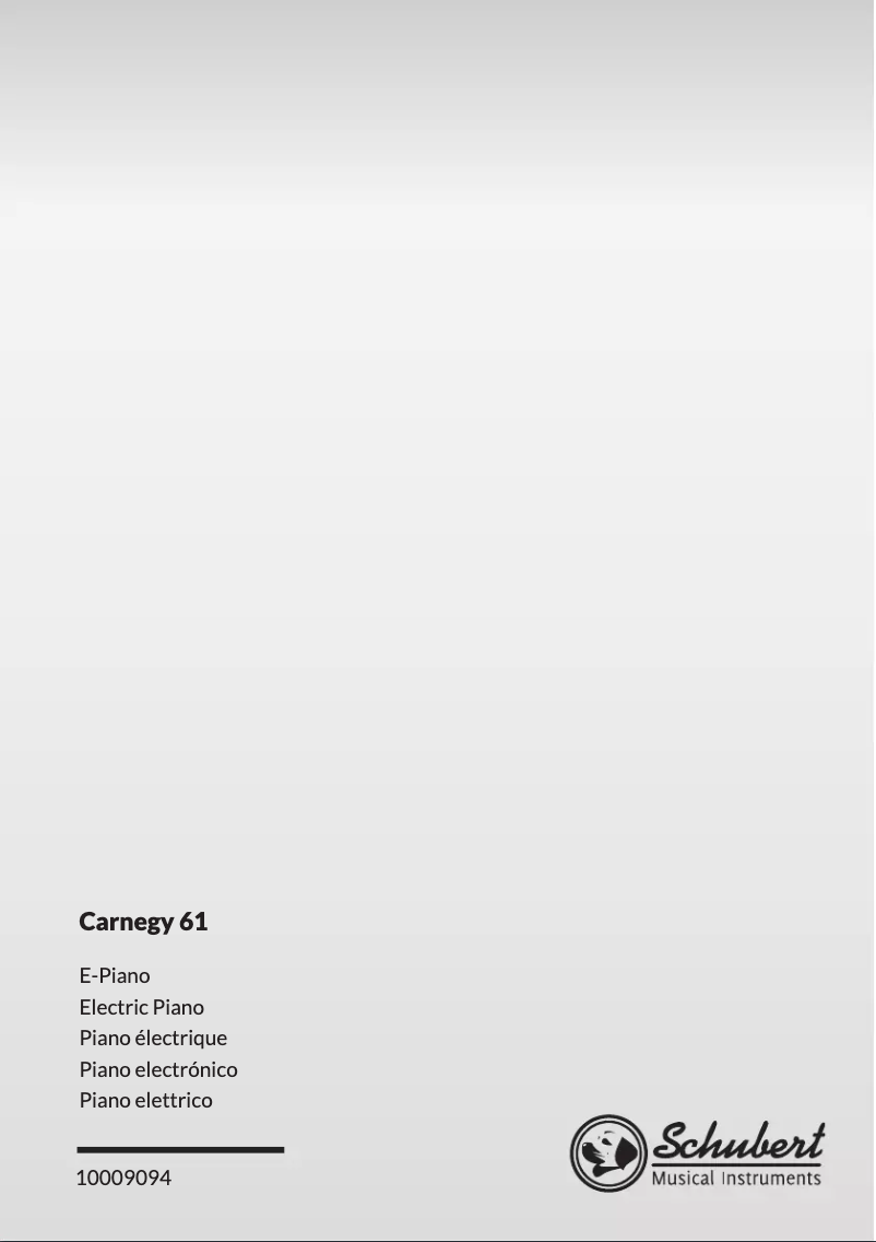Page 1 de la notice Manuel utilisateur Schubert Carnegy-61