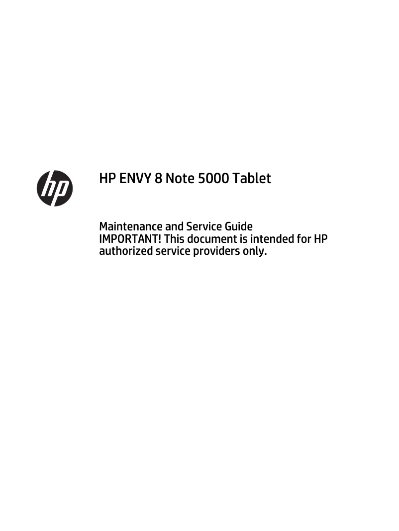 Page 1 de la notice Manuel d'utilisation et d'entretien HP ENVY 8 Note 5000