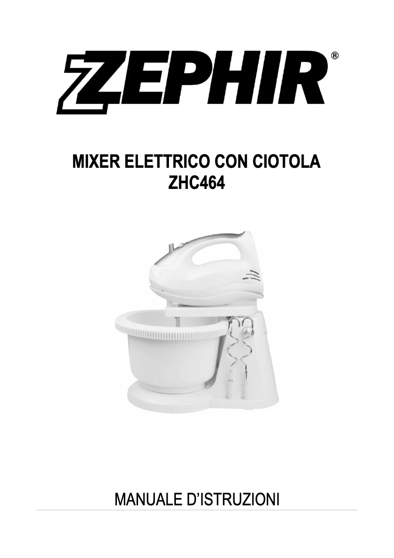 Page 1 de la notice Manuel utilisateur Zephir ZHC464
