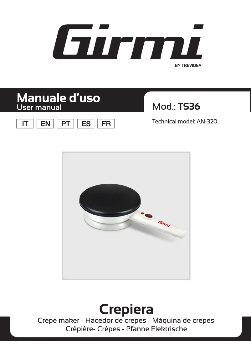 Page 1 de la notice Manuel utilisateur Girmi TS36