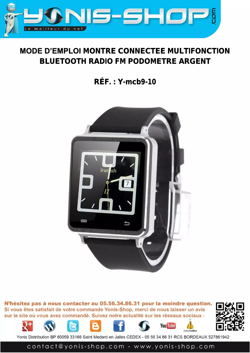 Page 1 de la notice Manuel utilisateur Yonis Y-MCB9