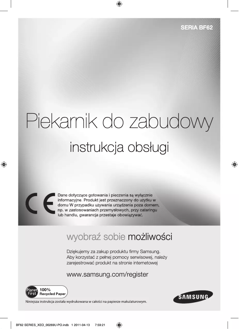 Image de la première page du manuel de l'appareil BF62TCST