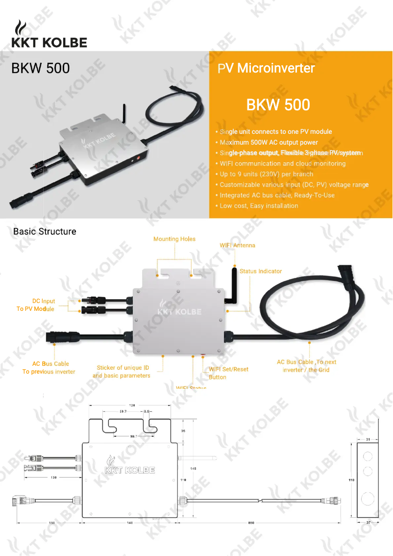 Page 1 de la notice Manuel utilisateur KKT Kolbe BKW 500