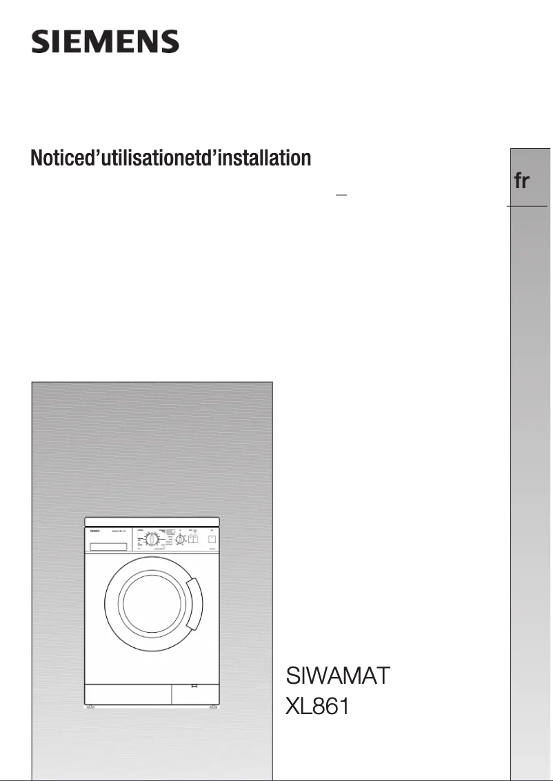 Page n°1 - Manuel utilisateur Siemens WXL861FF