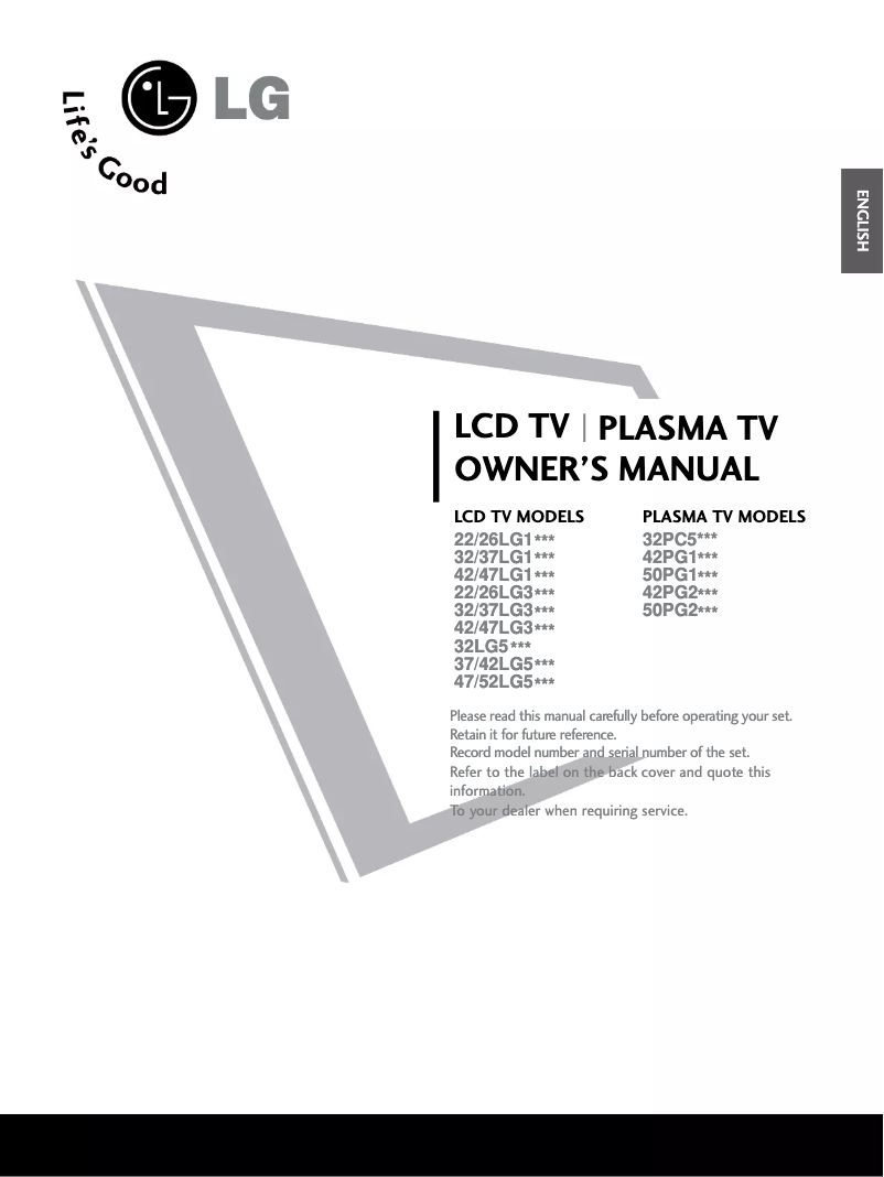Page 1 of the manual User Manual LG 37LG33R