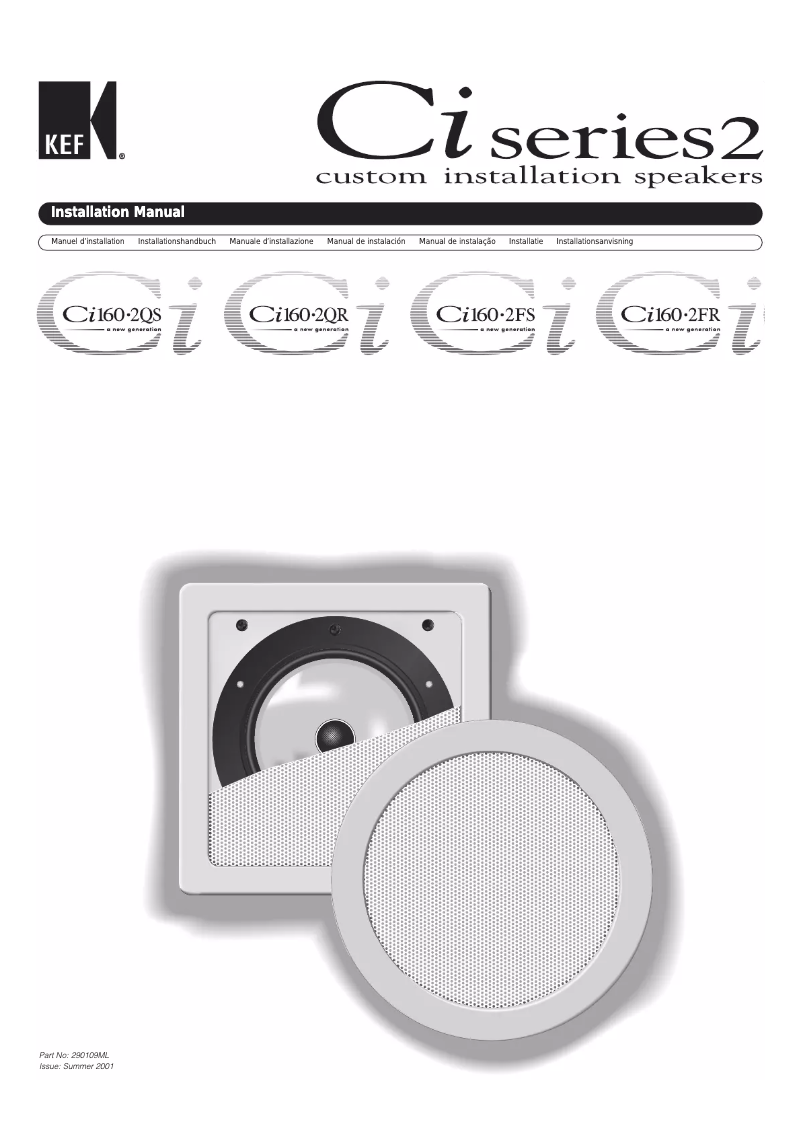 Page n°1 - Manuel utilisateur KEF CI160.2