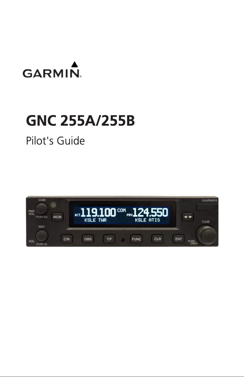 Page n°1 - Manuel utilisateur Garmin GNC 255