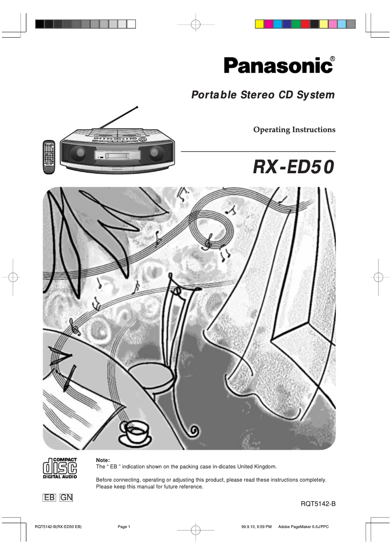 Image de la première page du manuel de l'appareil RX-ED50