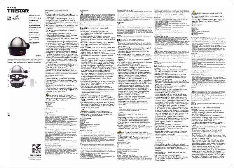 Page 1 of the manual User Manual TriStar EK-3076