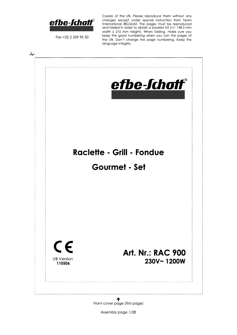 Image de la première page du manuel de l'appareil RAC 900