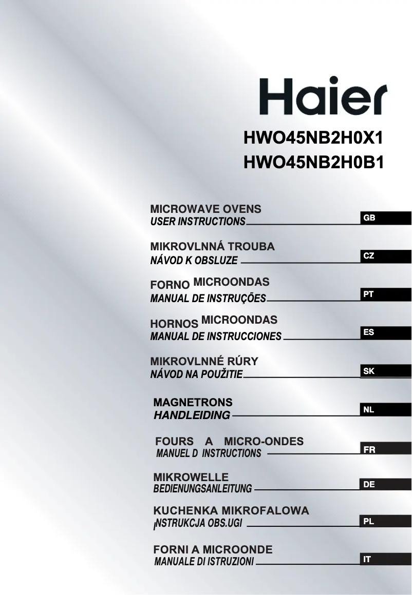 Image de la première page du manuel de l'appareil HWO45NB2H0B1