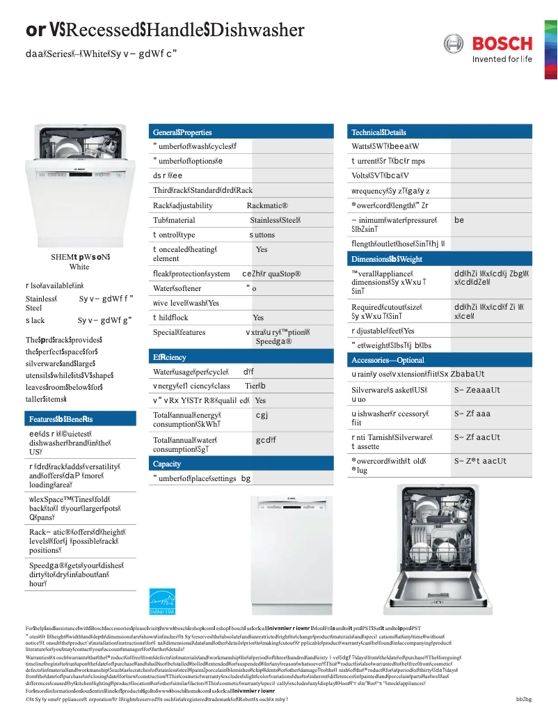 Image de la première page du manuel de l'appareil SHEM63W5