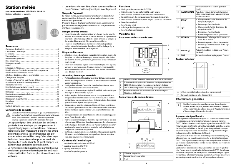Page n°1 - Manuel utilisateur GlobalTronics GT-TS-07