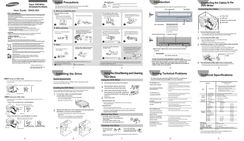 Page 1 de la notice Manuel utilisateur Samsung SH-S202H