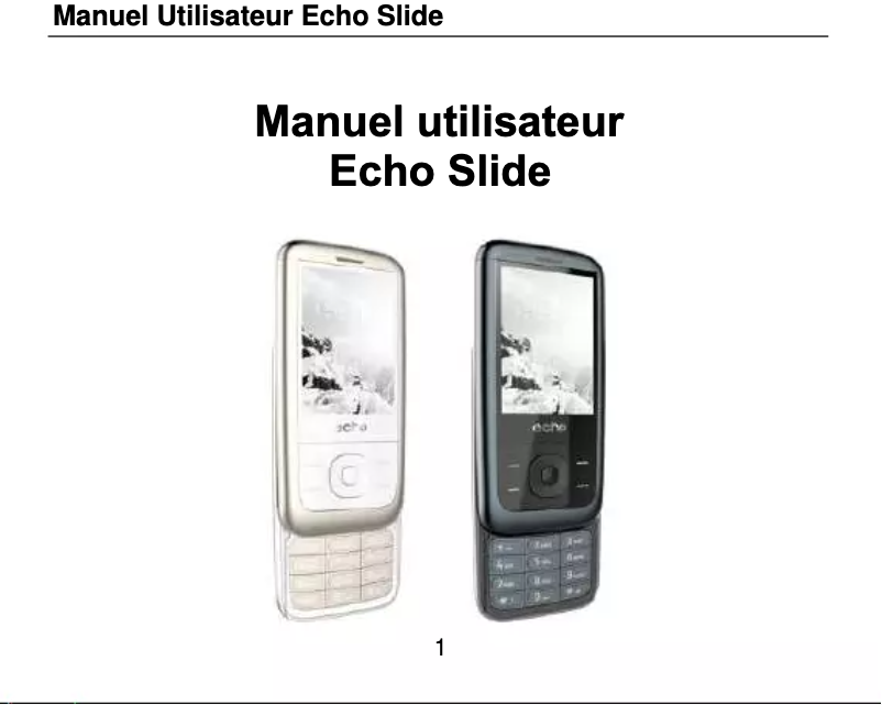 Page 1 de la notice Manuel utilisateur Echo Slide