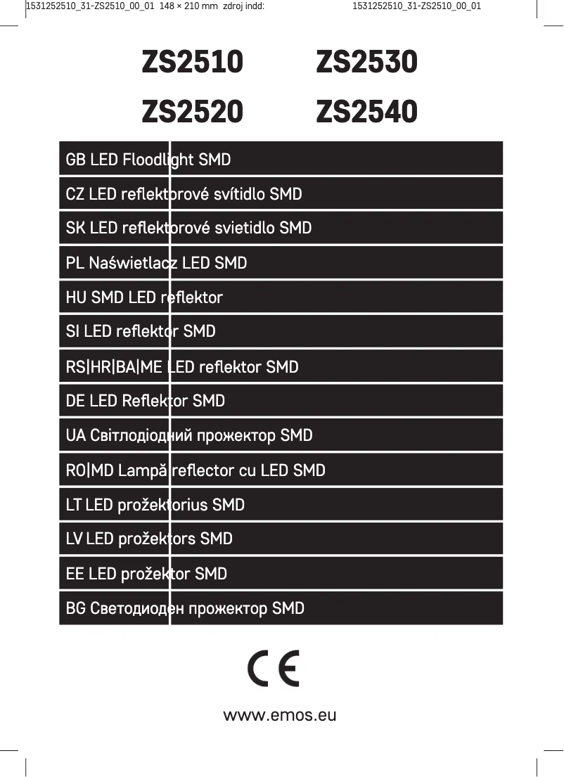 Page 1 de la notice Manuel utilisateur Emos ZS2510