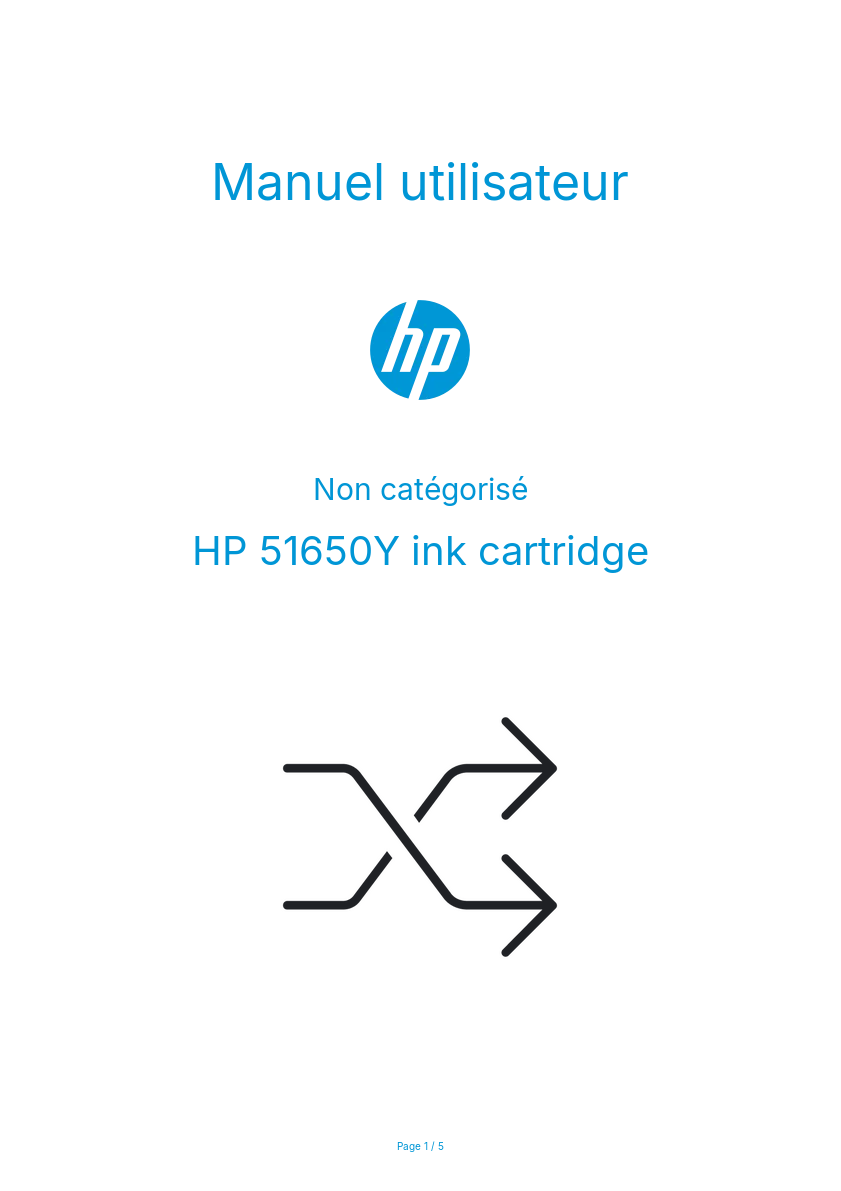Page n°1 - Manuel utilisateur HP 51650Y ink cartridge