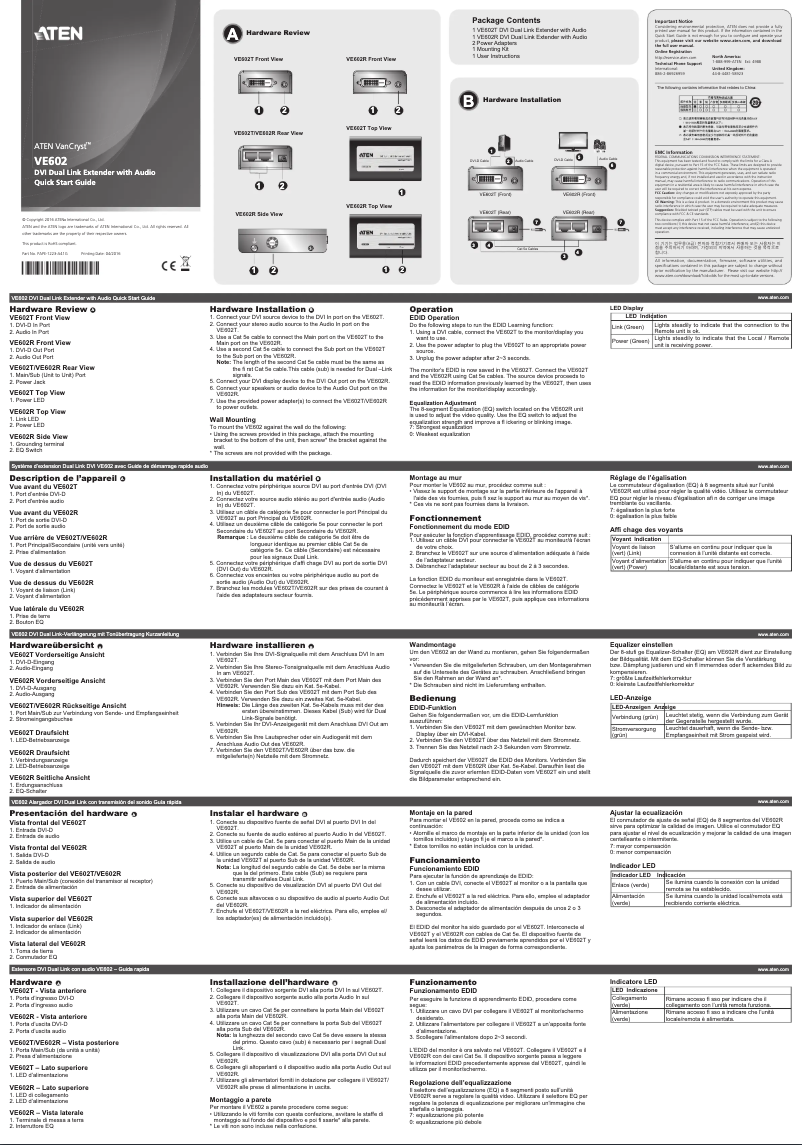 Page n°1 - Guide de démarrage rapide ATen VE602
