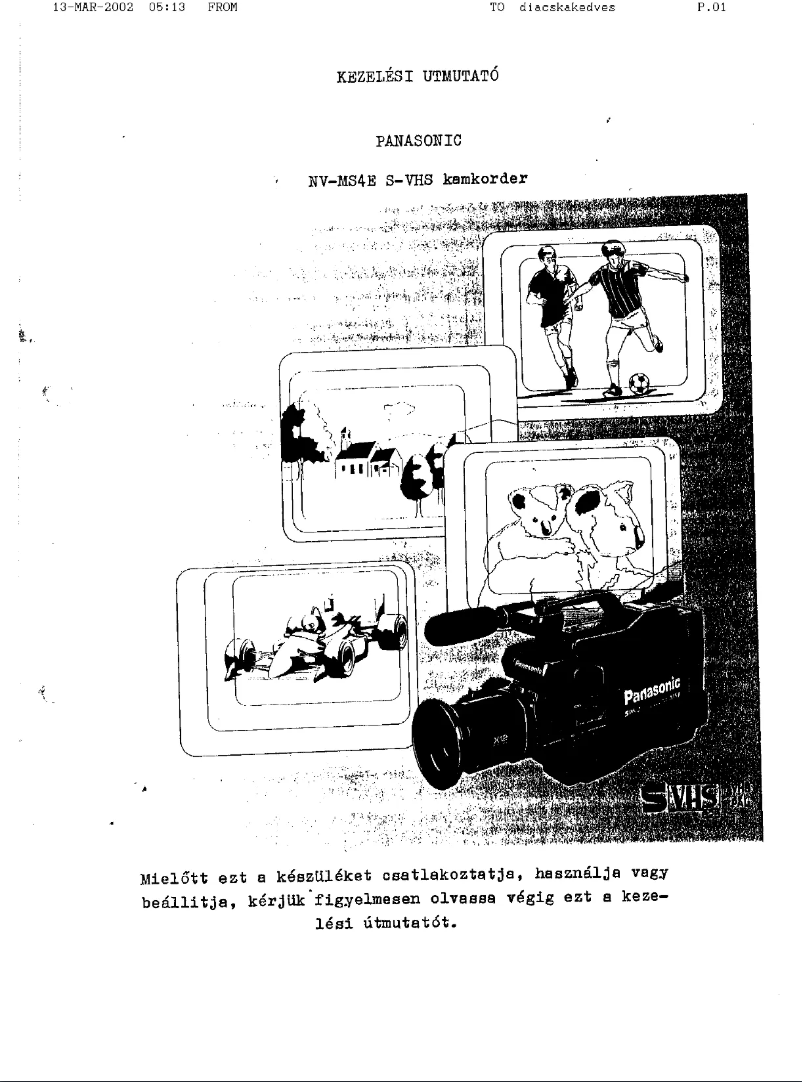 Image de la première page du manuel de l'appareil NV-MS4