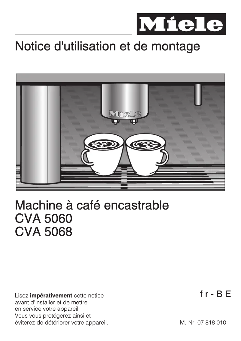 Page n°1 - Manuel utilisateur Miele CVA 5060