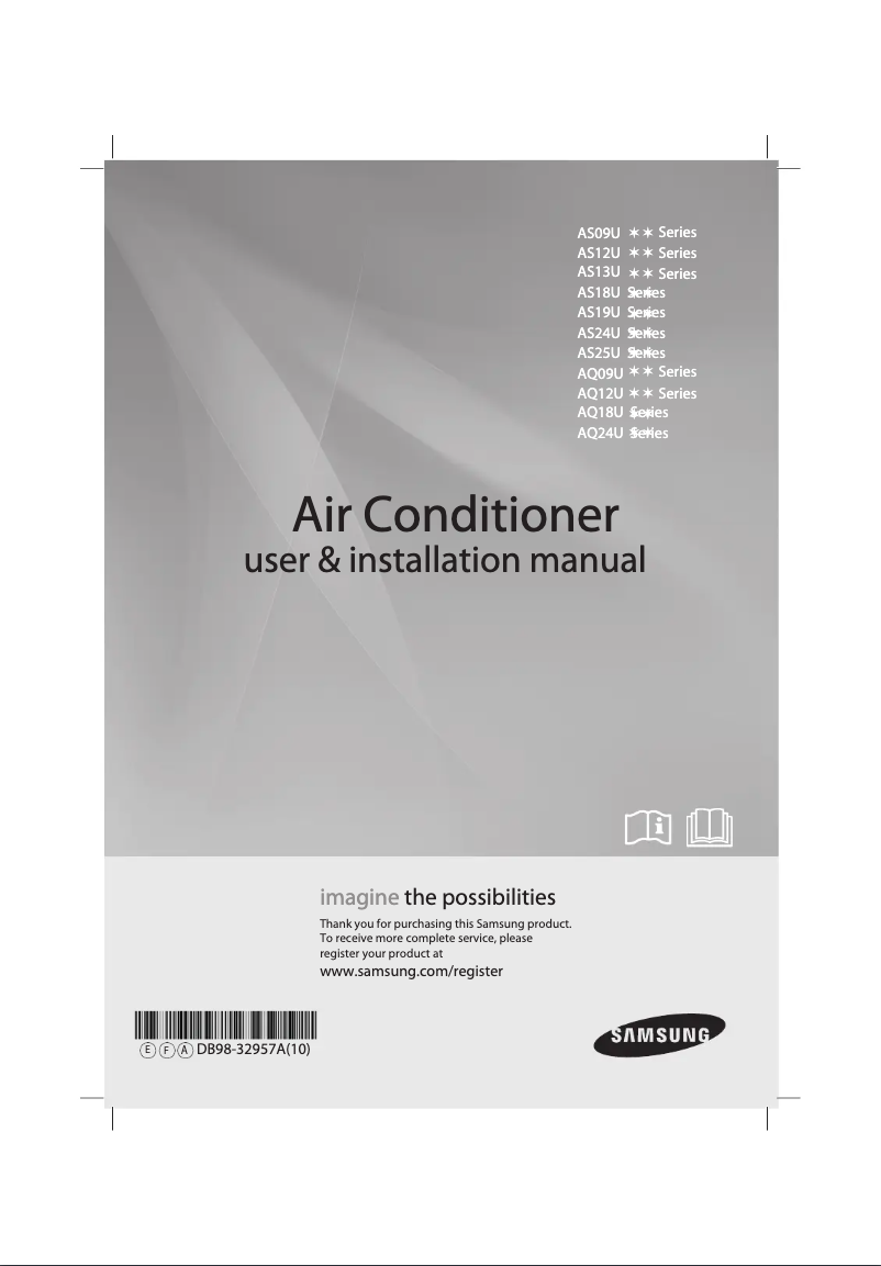 Page 1 de la notice Manuel utilisateur Samsung AQ18UWQN