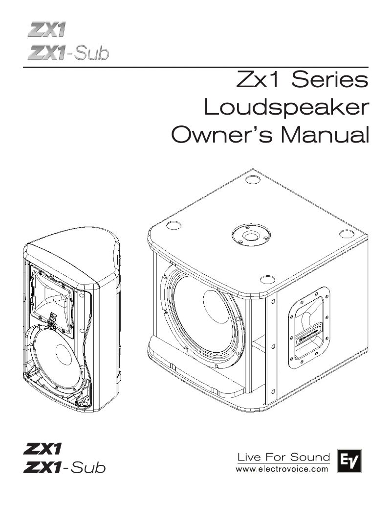 Page 1 de la notice Manuel utilisateur Electro-Voice Zx1