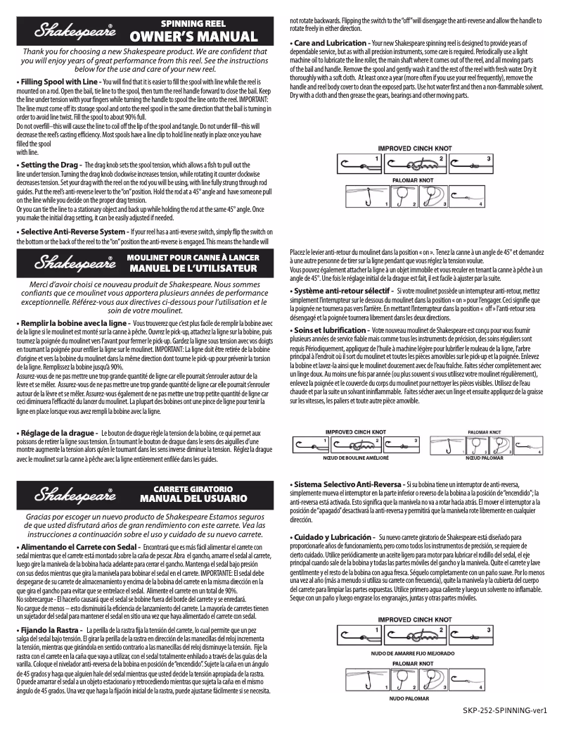 Page 1 de la notice Manuel utilisateur Shakespeare Alpha