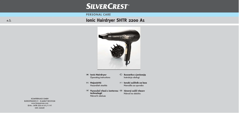 Page 1 de la notice Manuel utilisateur SilverCrest SHTR 2200 A1