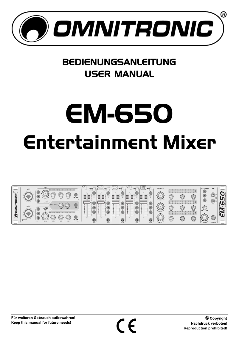 Page n°1 - Manuel utilisateur Omnitronic EM-650