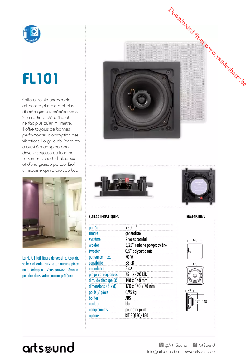 Page 1 de la notice Fiche technique Artsound FL101
