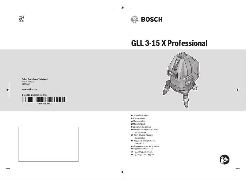 Page 1 de la notice Manuel utilisateur Bosch GLL 3-15 Professional