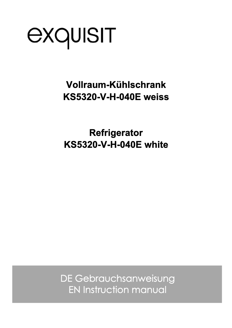 Page 1 de la notice Manuel utilisateur Exquisit KS5320-V-H-040E