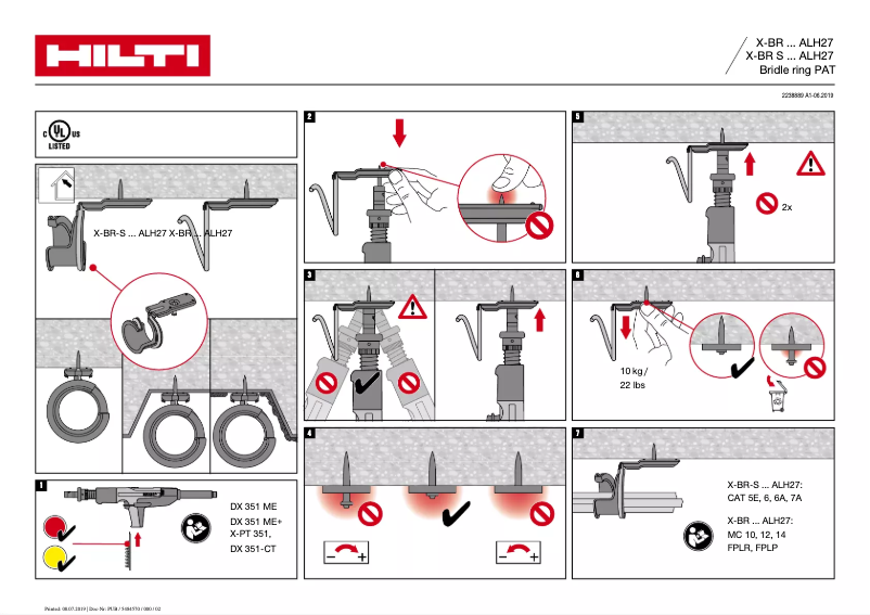 Page 1 de la notice Manuel utilisateur Hilti X-BR