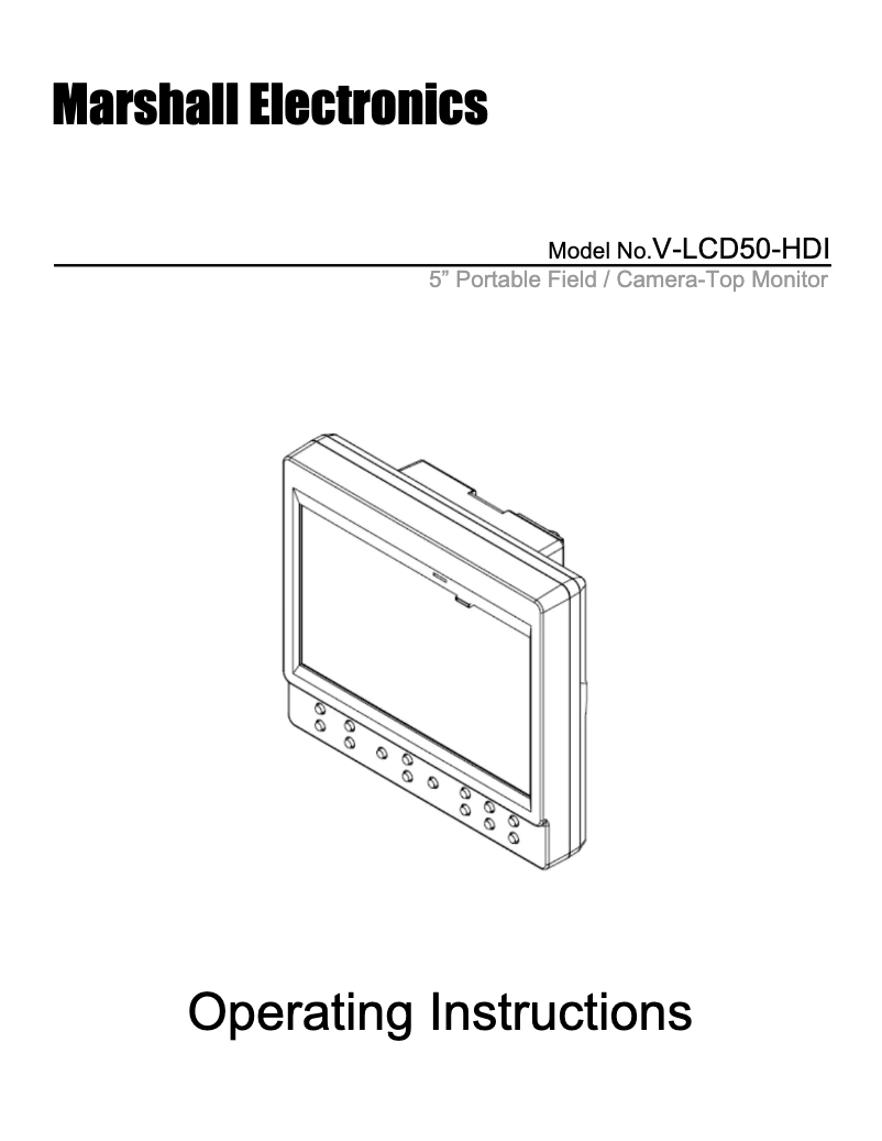 Image de la première page du manuel de l'appareil V-LCD50-HDI
